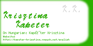 krisztina kapeter business card